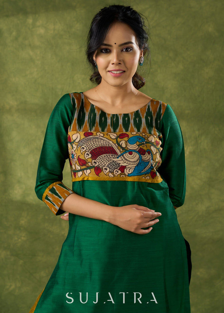 Mustard Cotton Silk Pant