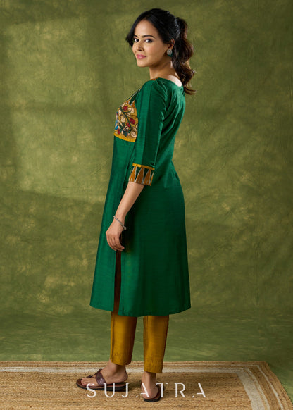 Mustard Cotton Silk Pant