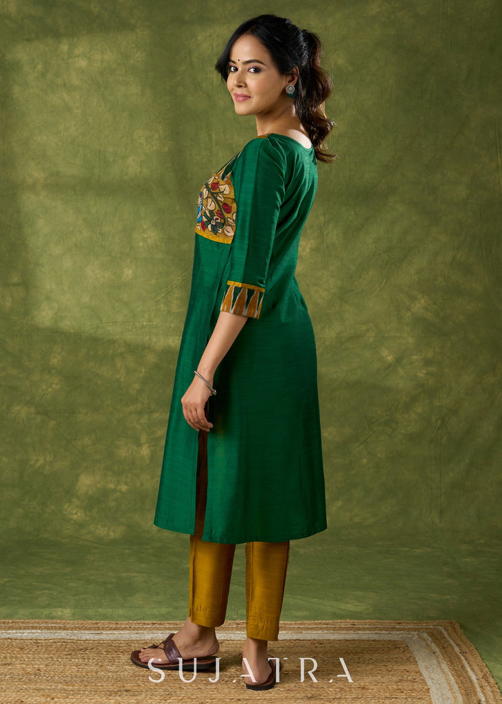 Mustard Cotton Silk Pant