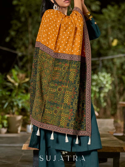 Effortless Bottle Green Cotton Kurta with Sleek Minimal Finish