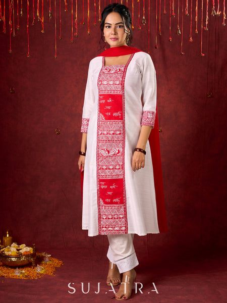 white cotton silk pant