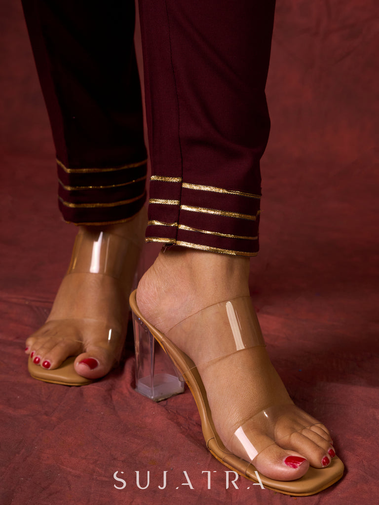 Elegant Rayon Kurta Featuring Handcrafted Mirror Embroidery - Pant and Dupatta optional