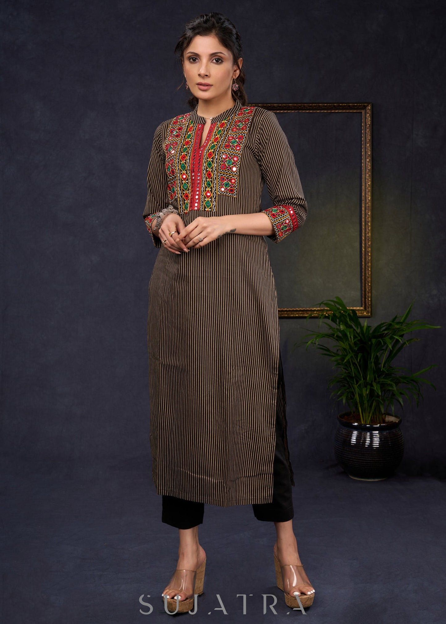 Black Cotton Silk Pant