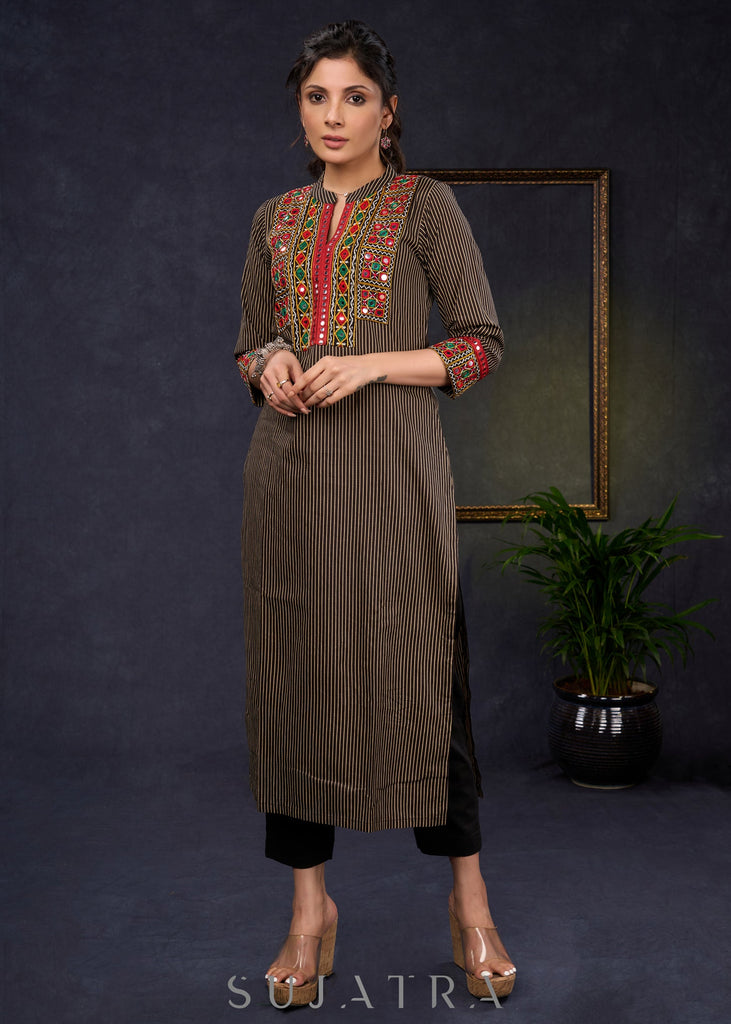 Black Cotton Silk Pant