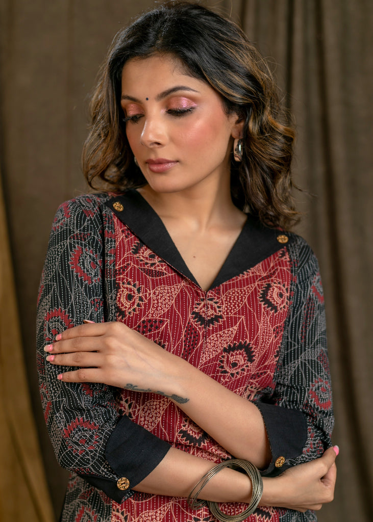 Black Cotton Silk Pant