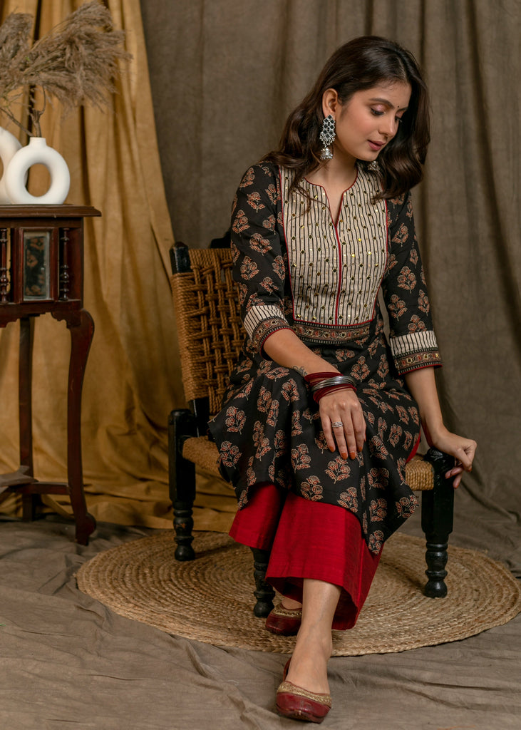 Maroon Cotton Silk Pant