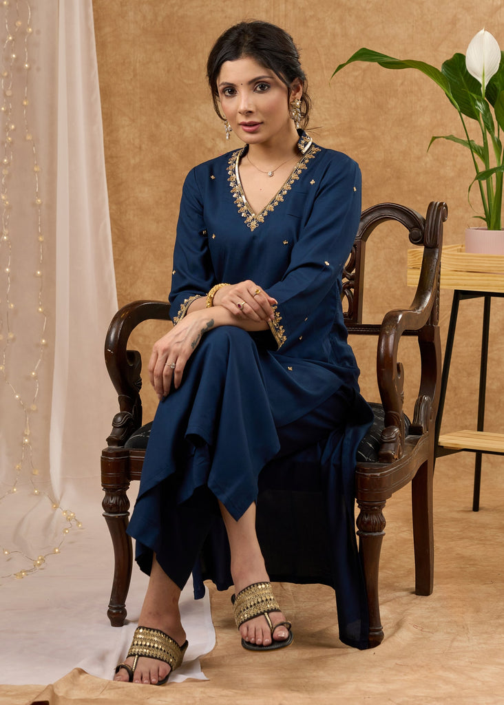 Blue Rayon Pant
