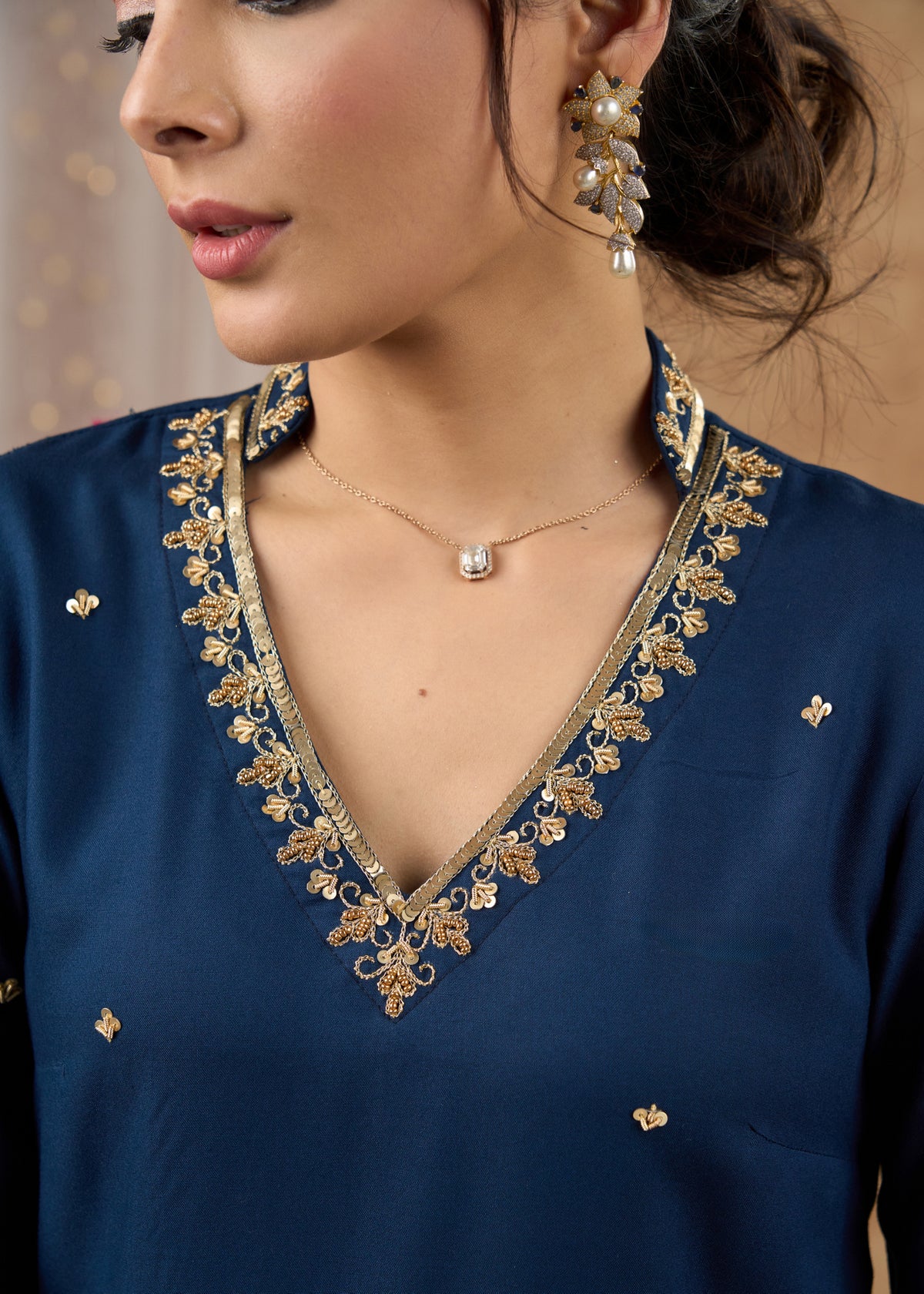 Dussehra Sale — Elegant hand embroidered rayon kurta pant Optional