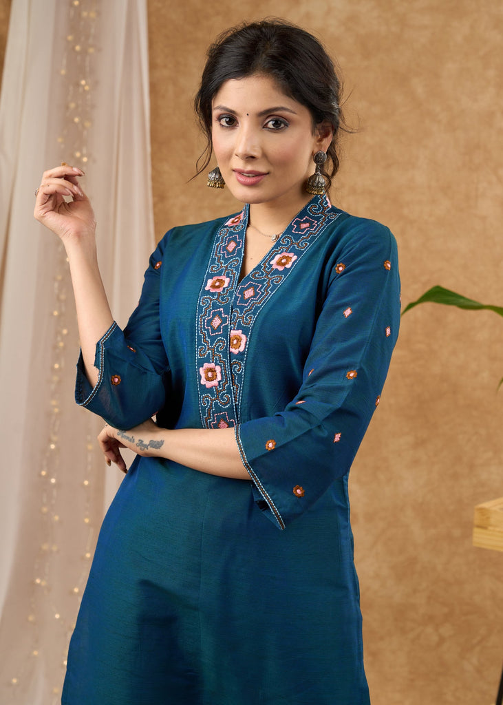 Blue Cotton Pant