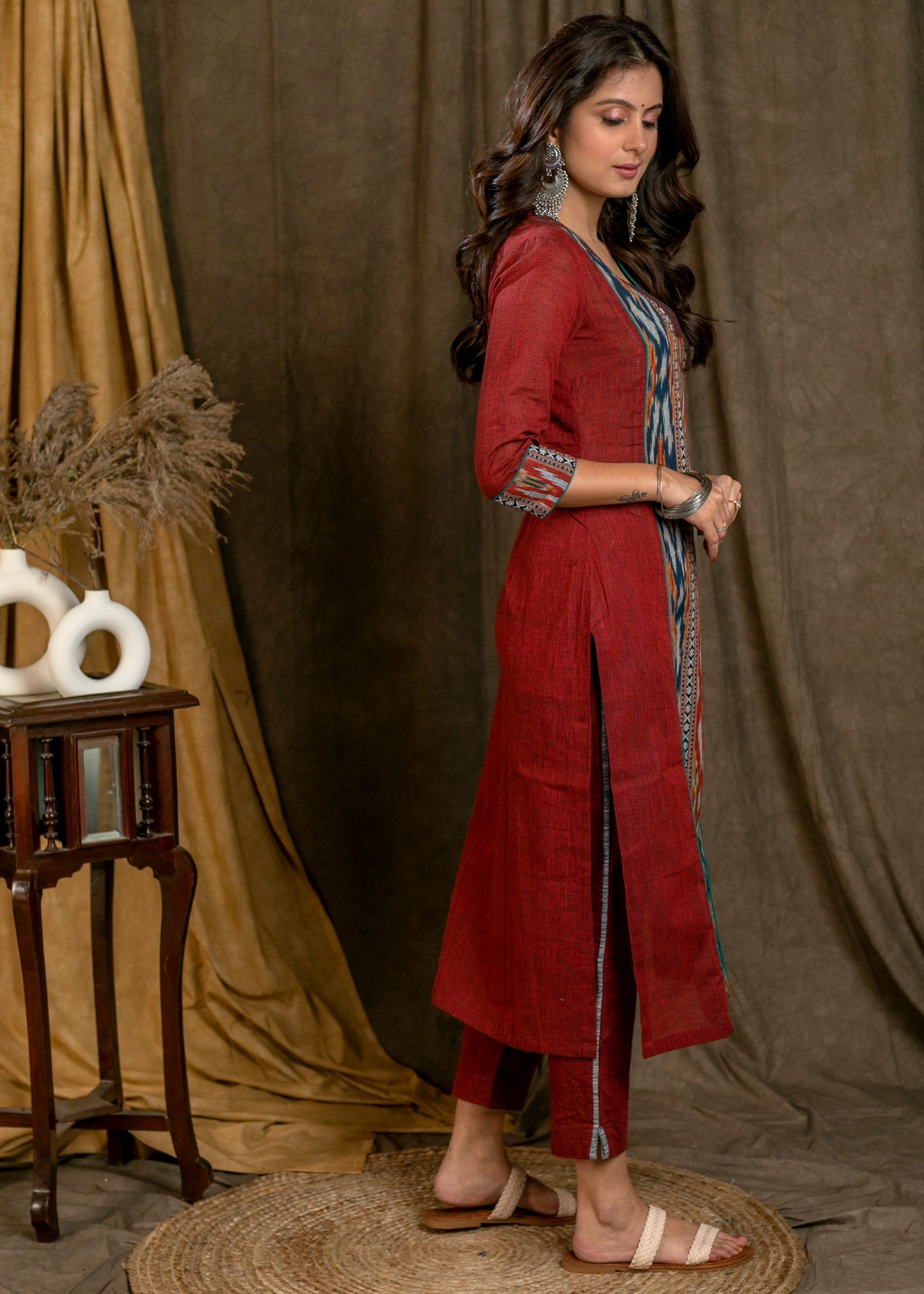 Maroon Cotton Pant