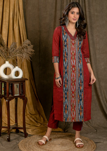 Maroon Cotton Pant
