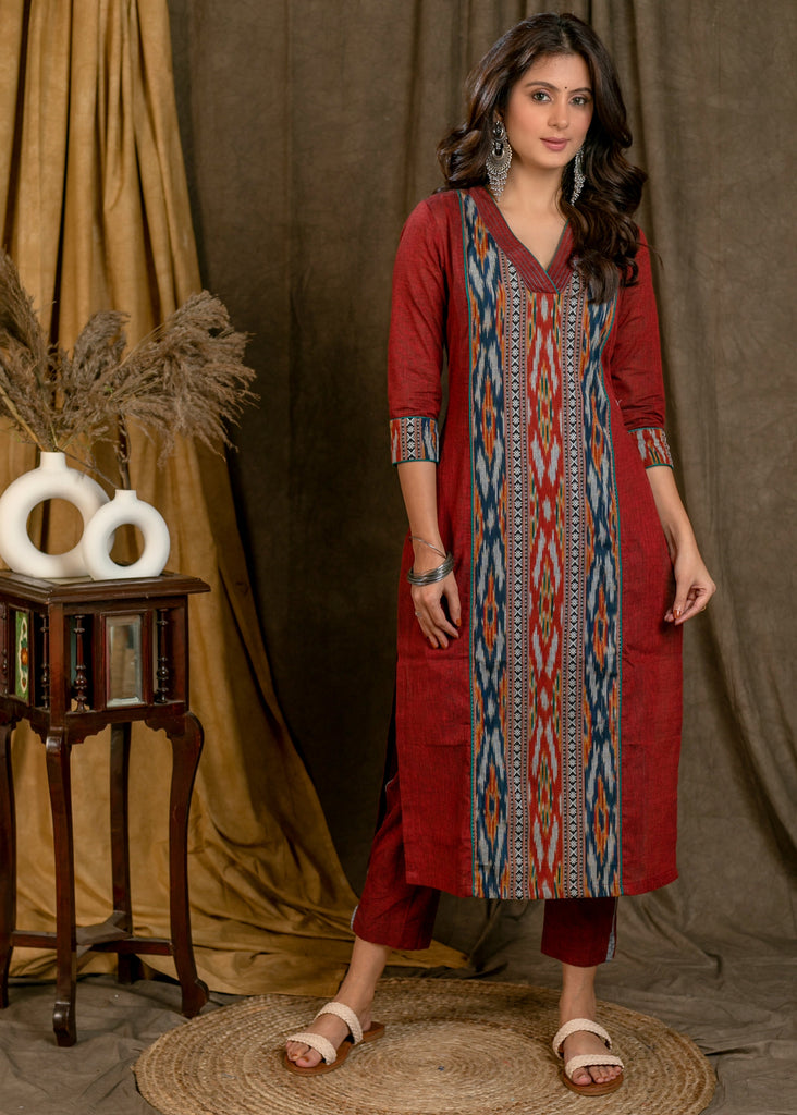 Maroon Cotton Pant