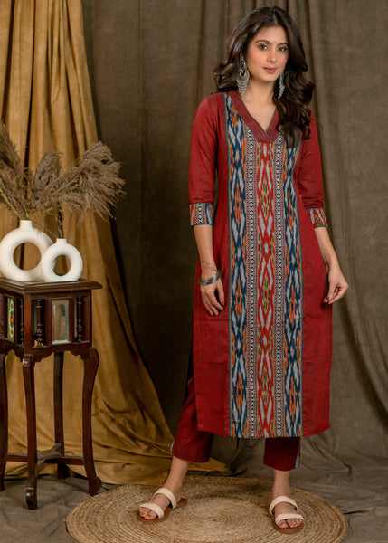 Maroon Cotton Pant