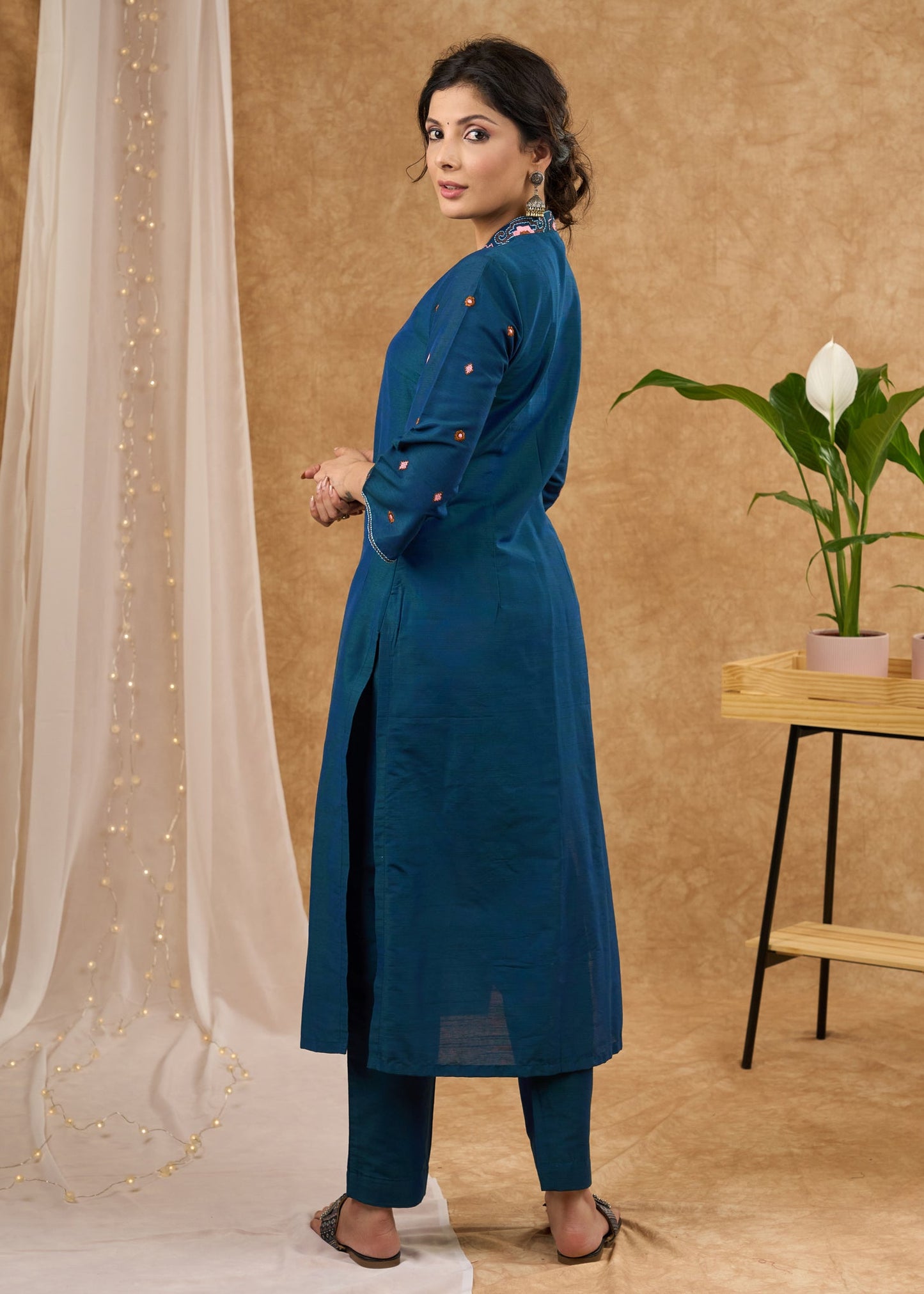 Blue Cotton Pant