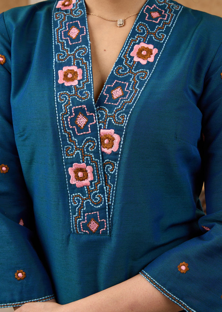 Blue Cotton Pant