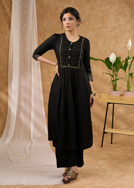 Black Rayon Pant