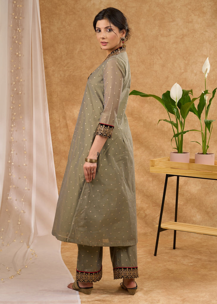Olive Chanderi Pant