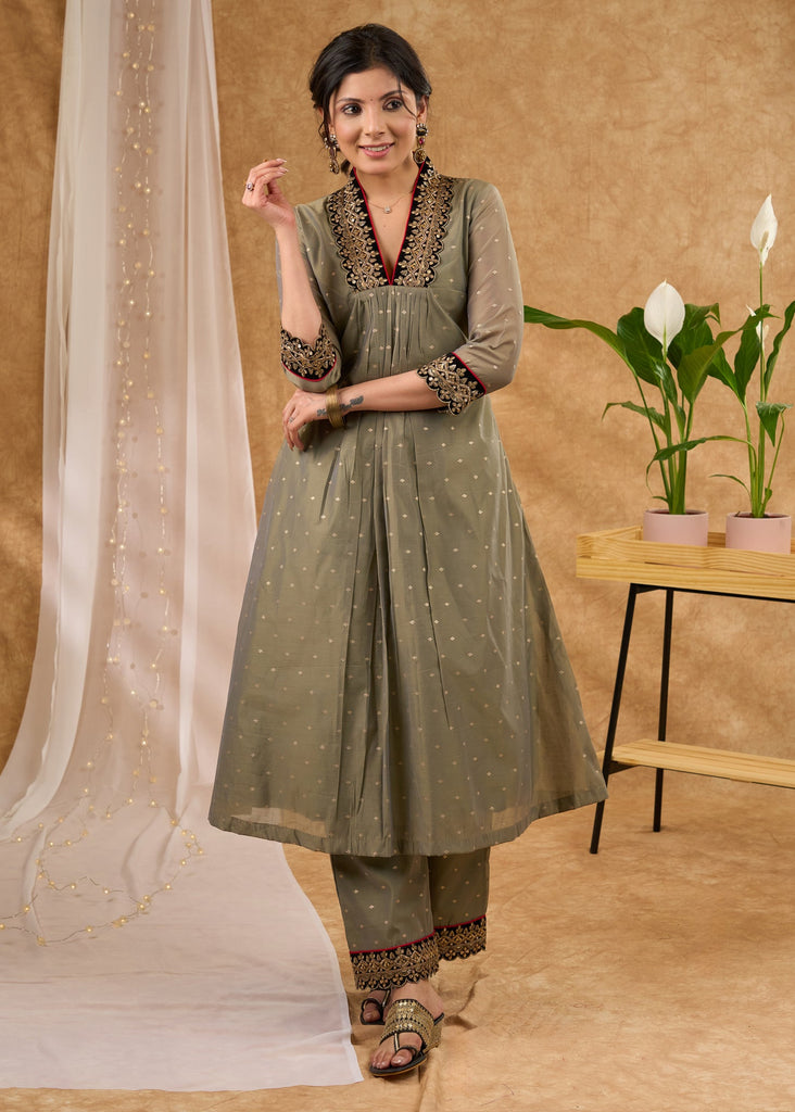 Olive Chanderi Pant
