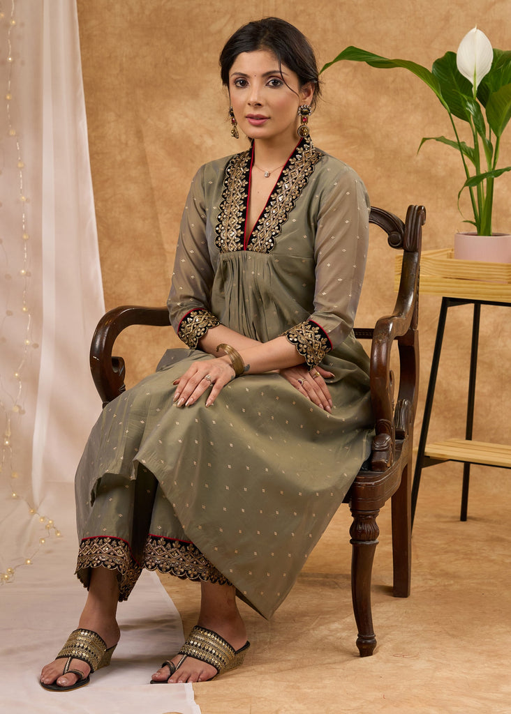 Olive Chanderi Pant