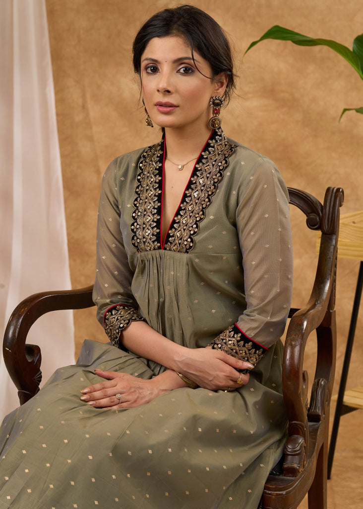 Olive Chanderi Pant