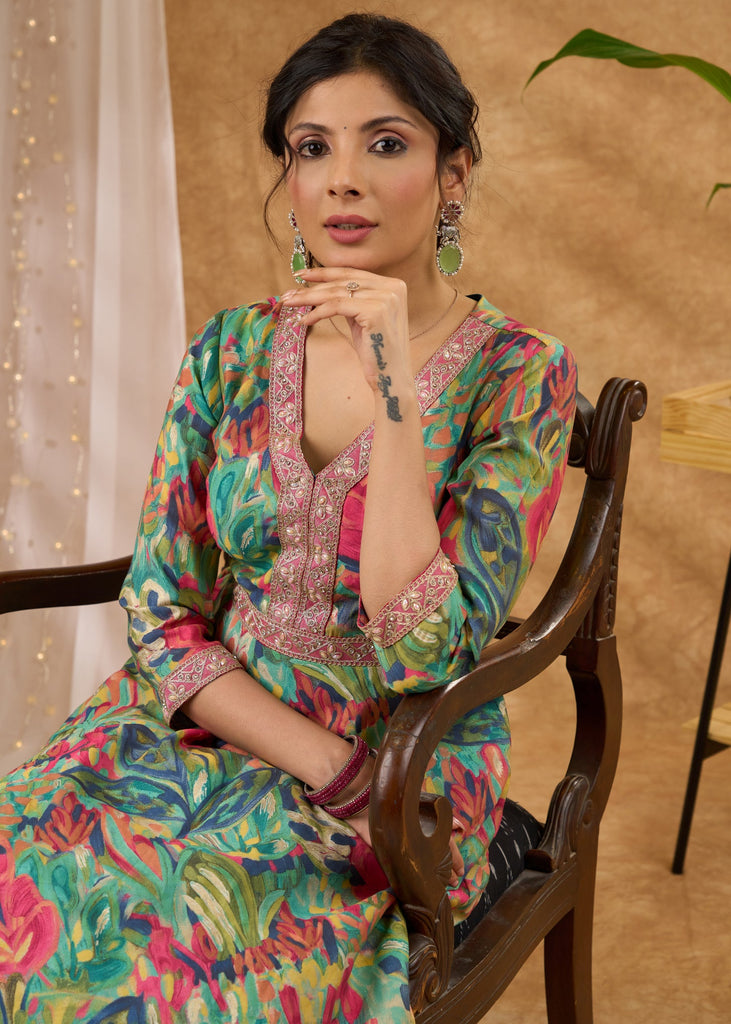 Pink Cotton Silk Pant