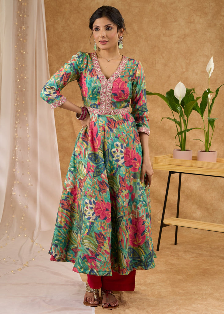Pink Cotton Silk Pant