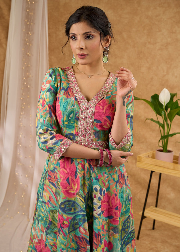 Pink Cotton Silk Pant