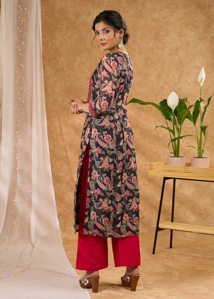 Pink Cotton Silk Pant