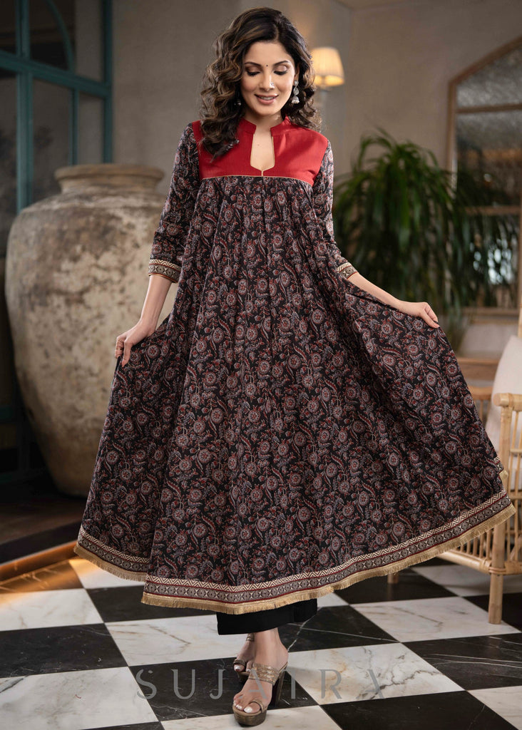 Black Cotton Silk Pant