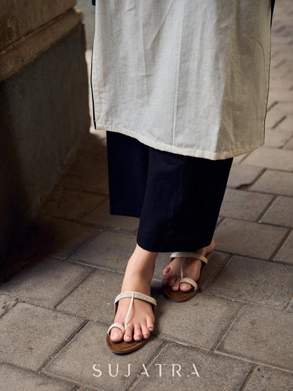 Deep Black Cotton Straight Leg Pant