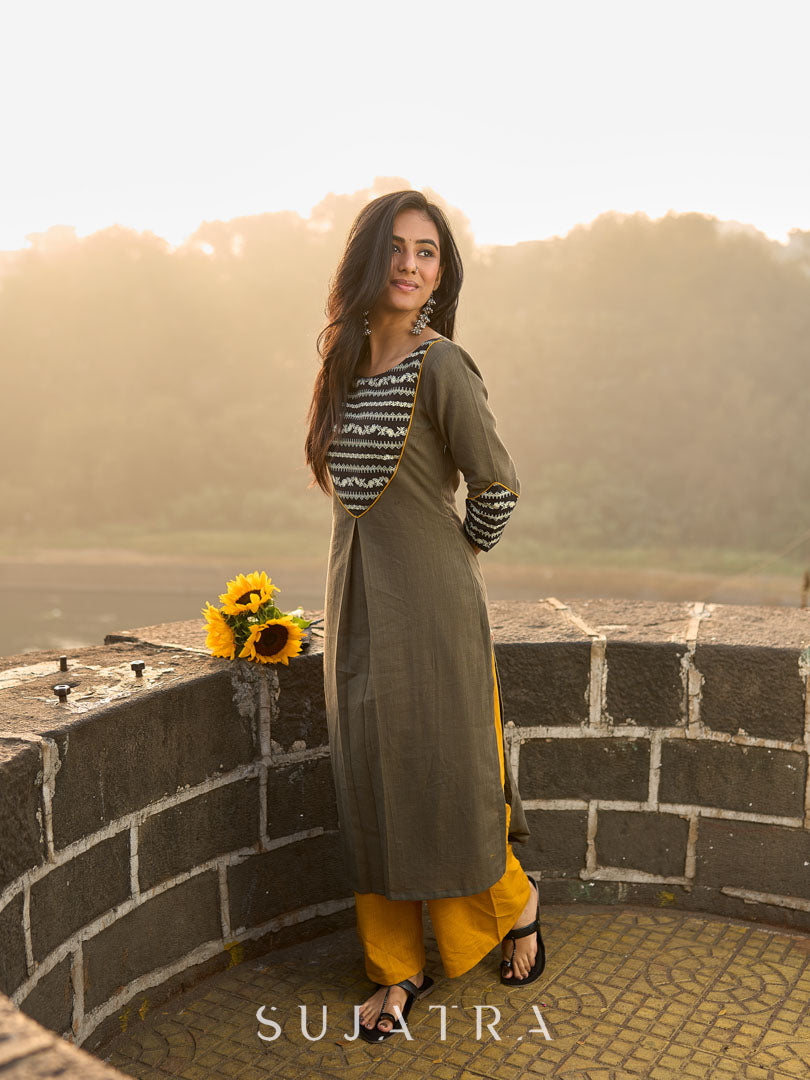 Vibrant Mustard Cotton Wide Leg Palazzo Pant