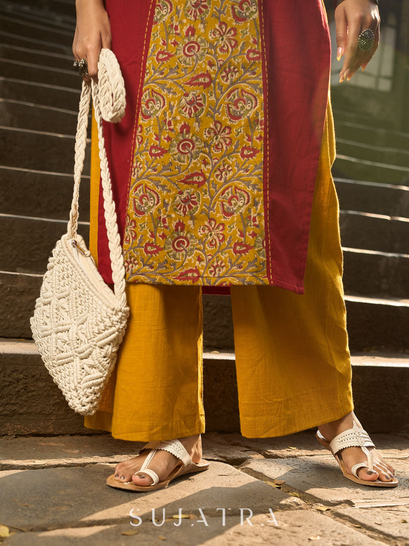 Classic Mustard Cotton Wide Leg Palazzo Pant