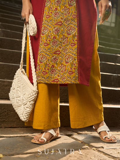 Classic Mustard Cotton Wide Leg Palazzo Pant
