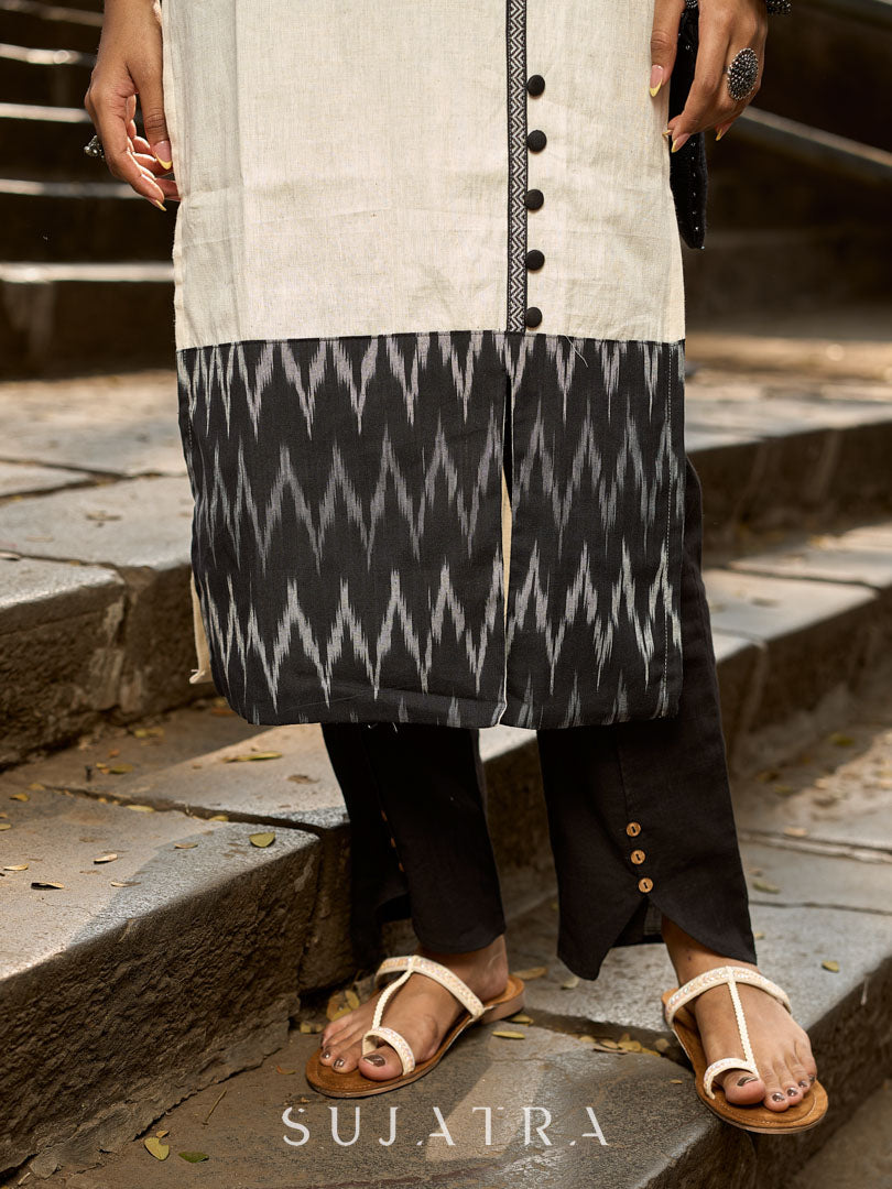 Classic Noir Cotton Overlapping Pant