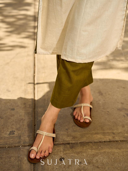 Olive Cotton Everyday Straight Pant