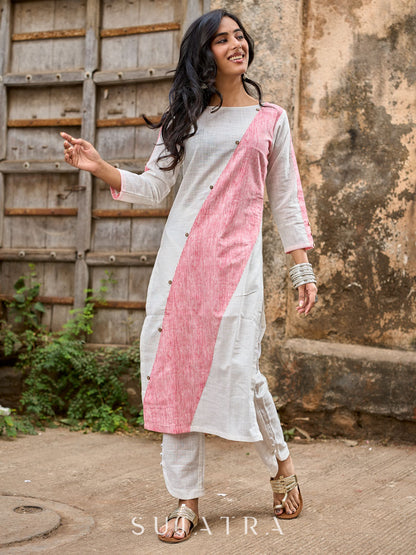 Exquisite White Cotton Tulip Cut Pencil Pant