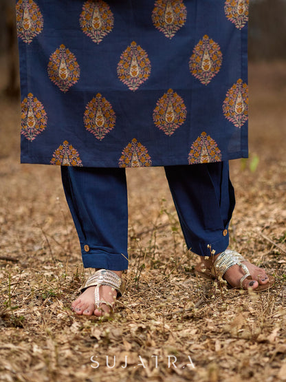 Elegant Navy Blue Statement Pant