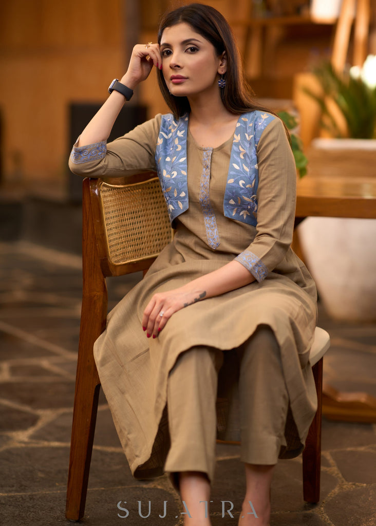 Beige Cotton Pant