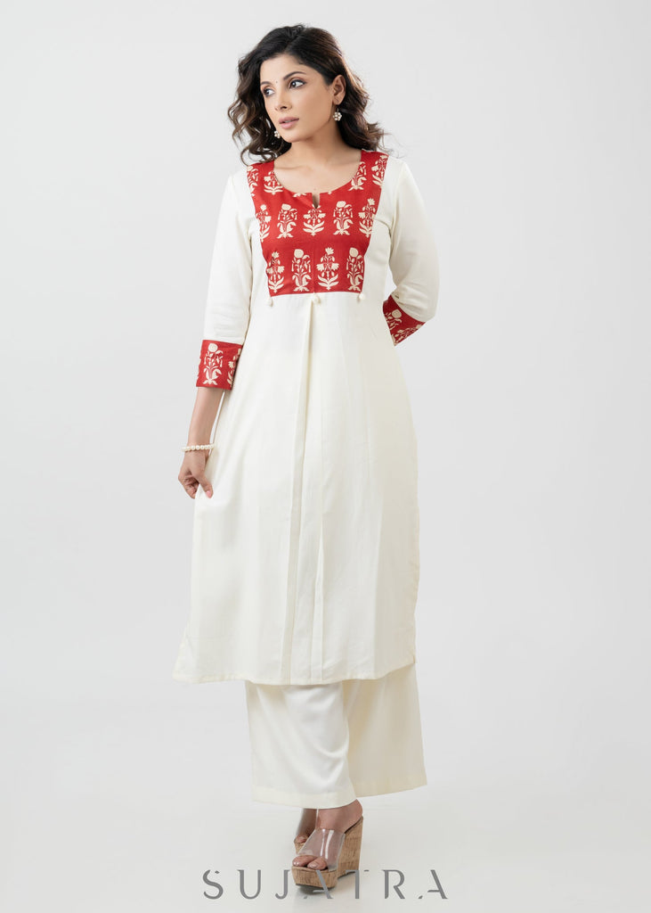 White Rayon Pant