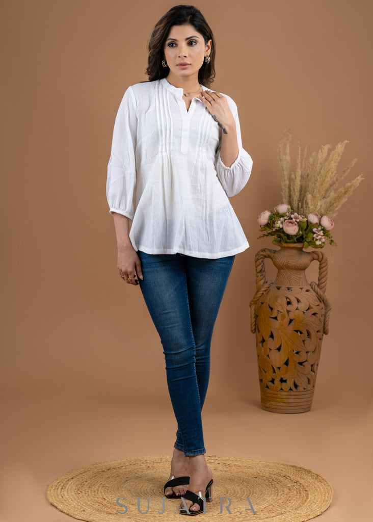 Smart White Cotton Top