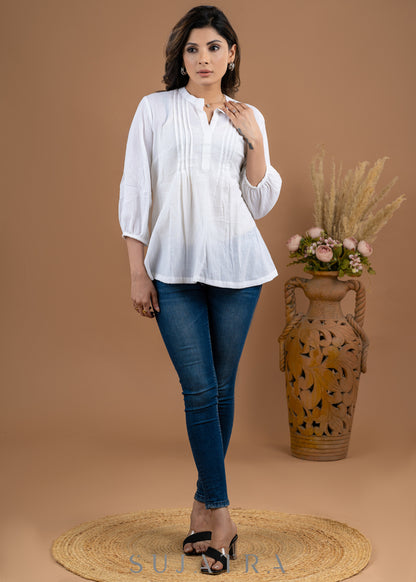Smart White Cotton Top