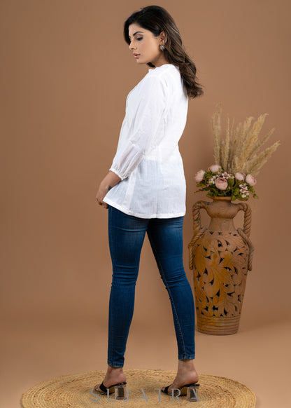 Smart White Cotton Top