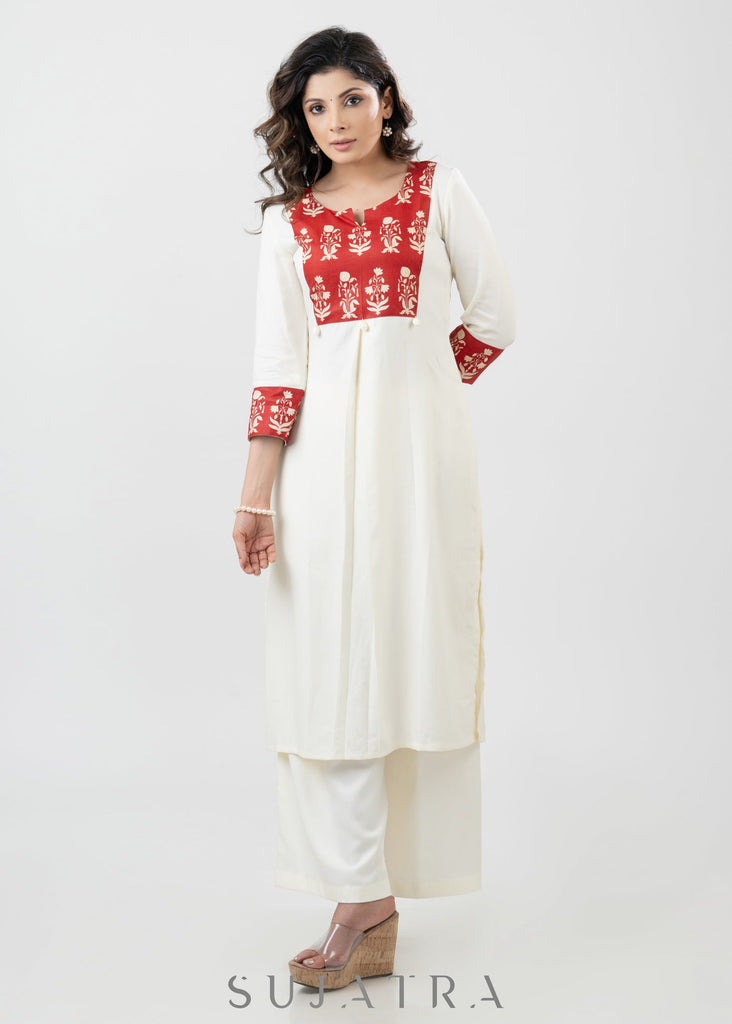 White Rayon Pant
