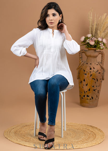Smart White Cotton Top