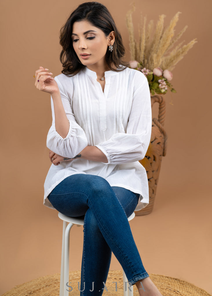 Smart White Cotton Top