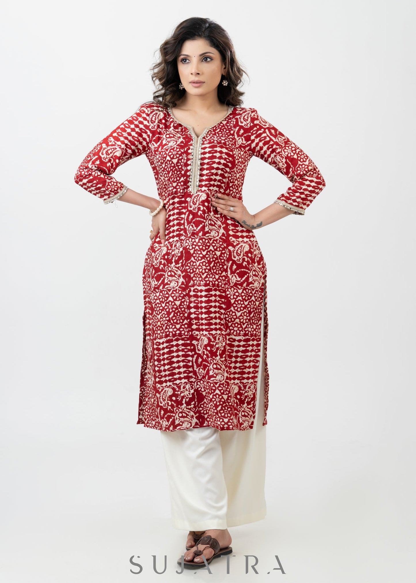 White Rayon Pant