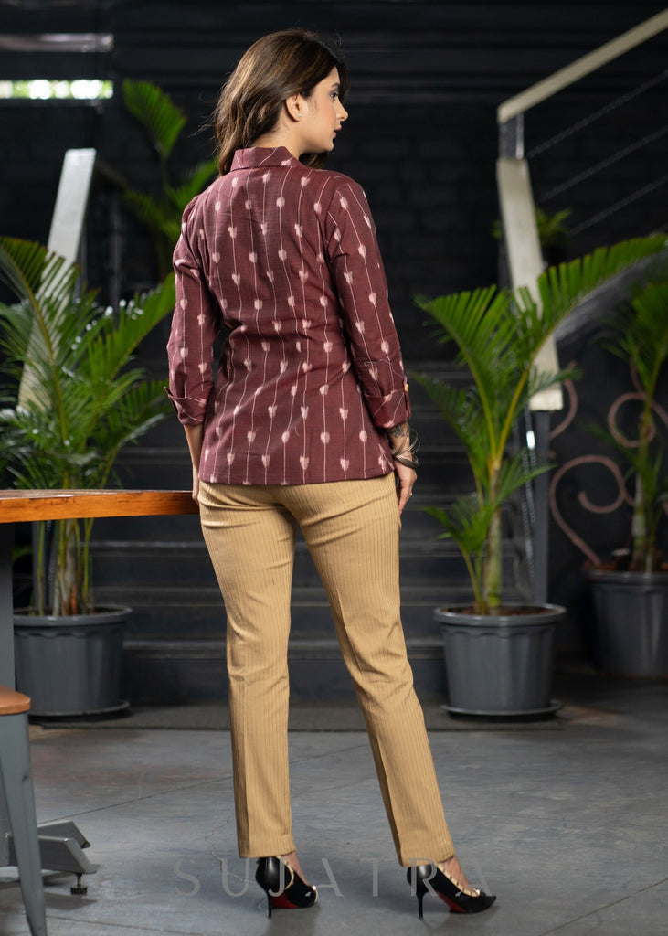 Beige Cotton Pant