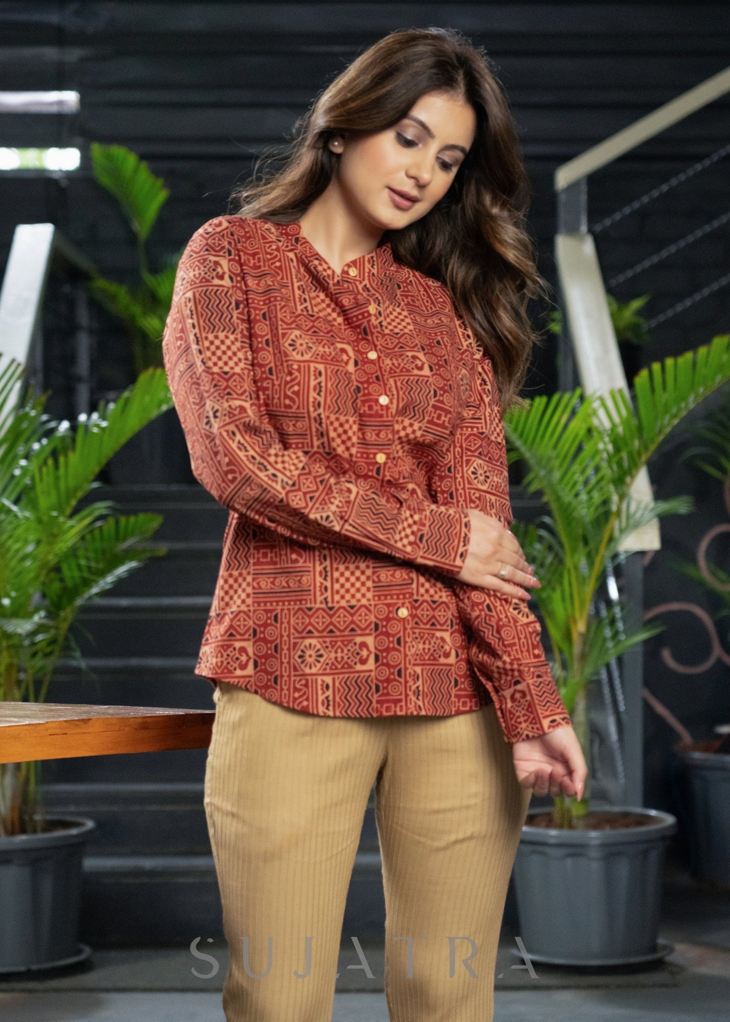 Beige Cotton Pant