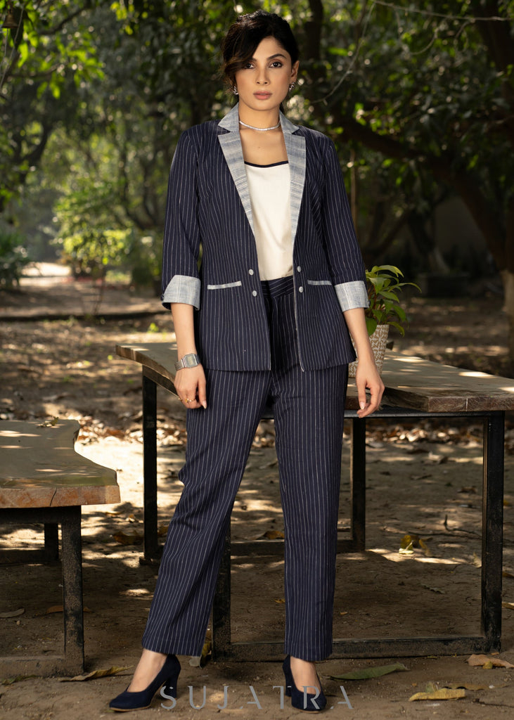 Blue Cotton Pant