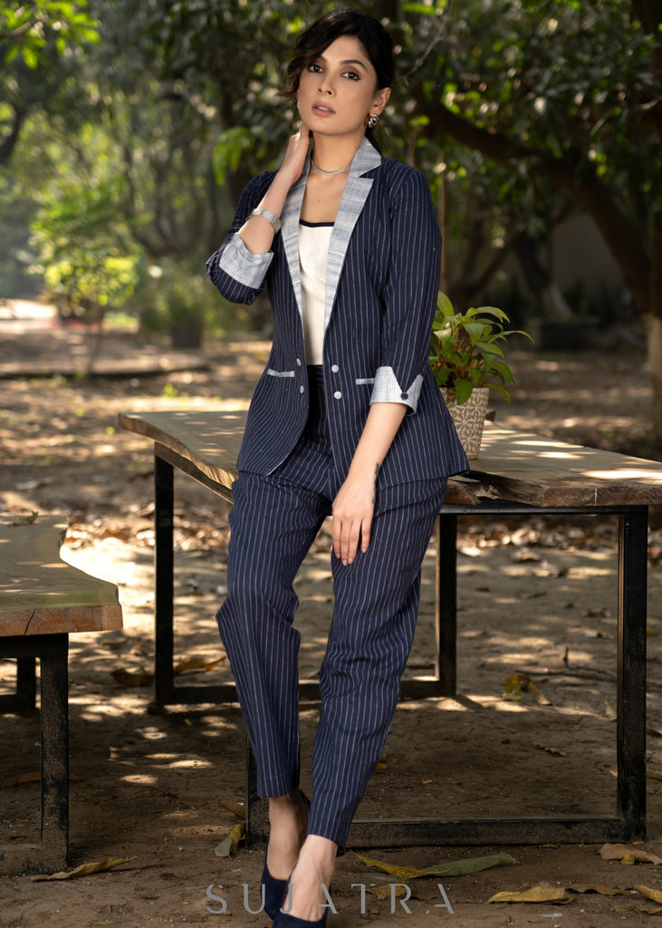 Blue Cotton Pant